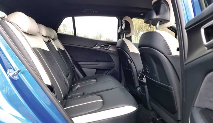 The rear seats in the Sportage