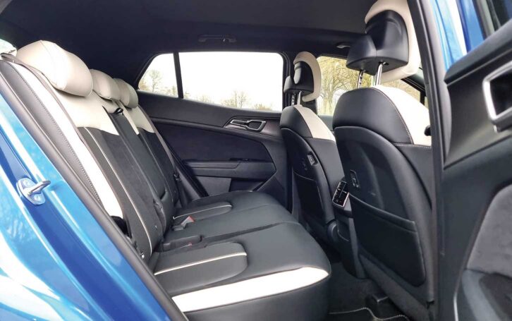 The rear seats in the Sportage