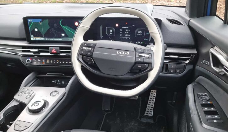 The digital dashboard in the Kia