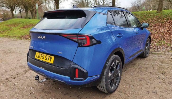 The Kia from the rear
