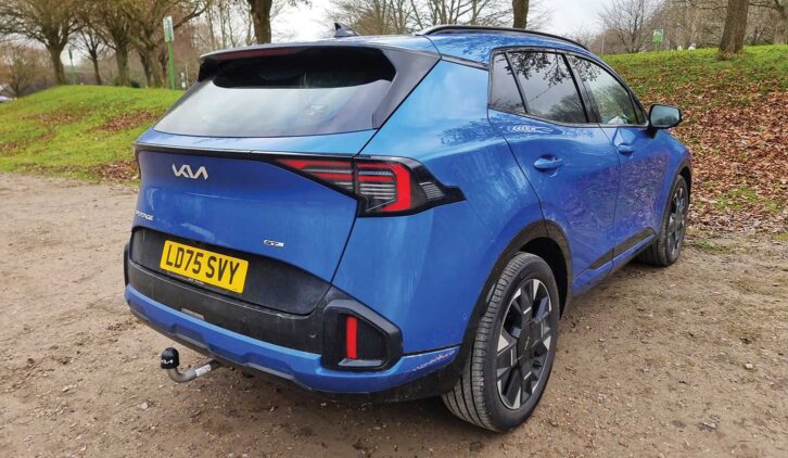 The Kia from the rear