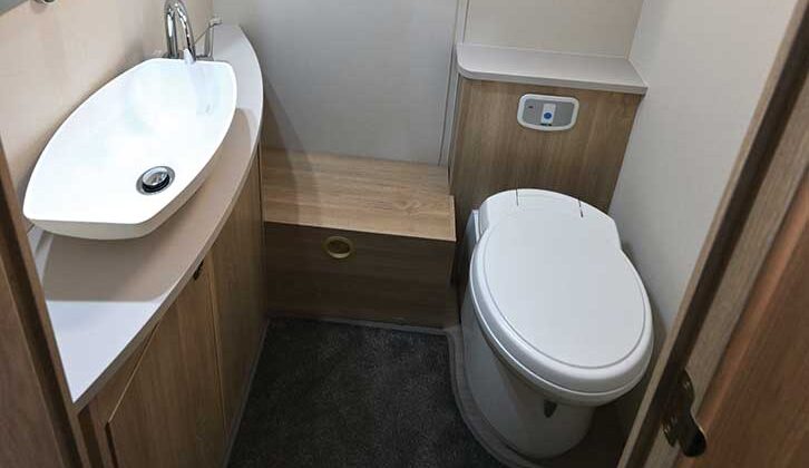The washroom in a caravan