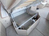 The storage in the caravan under the bed