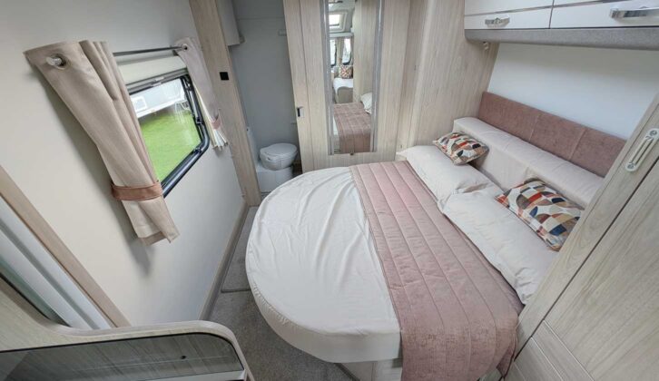 The caravan's fixed bed