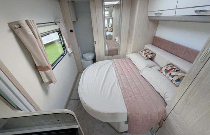 The caravan's fixed bed