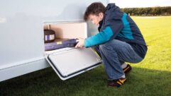 A man emptying an external locker