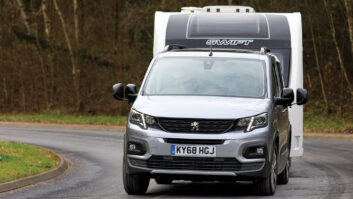 A Rifter towing a caravan