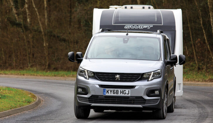 A Rifter towing a caravan
