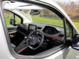 Looking through the driver's window into the cabin