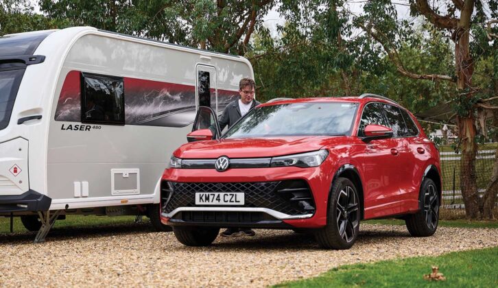 Peter getting into a tow car on his pitch