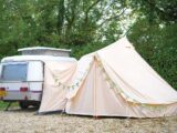 The Glawning set up by Lottie's caravan in daylight