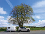 Lottie's Eriba parked by a tree