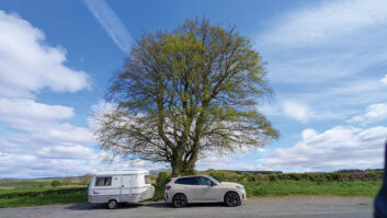 Lottie's Eriba parked by a tree