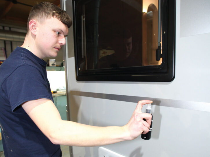 A paint protector being applied