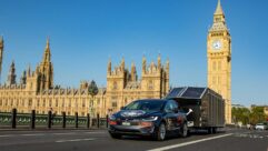 The Solar Butterfly in London in 2023 driving past Big Ben