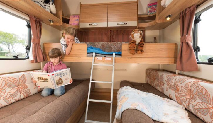 Bunk beds in a Bailey Pursuit 560