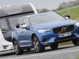 A Volvo XC60 towing a caravan