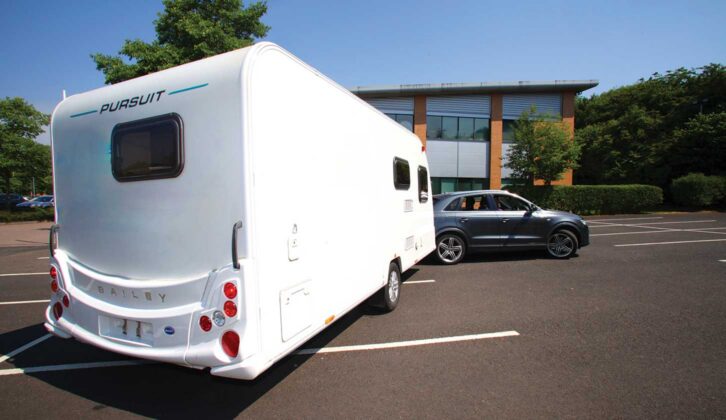 A caravan towing course underway