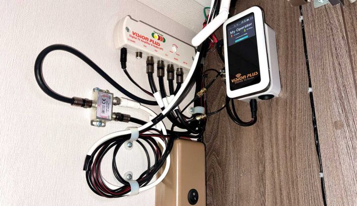 The TV antenna/amplifier/splitter and Wi-Fi set-up