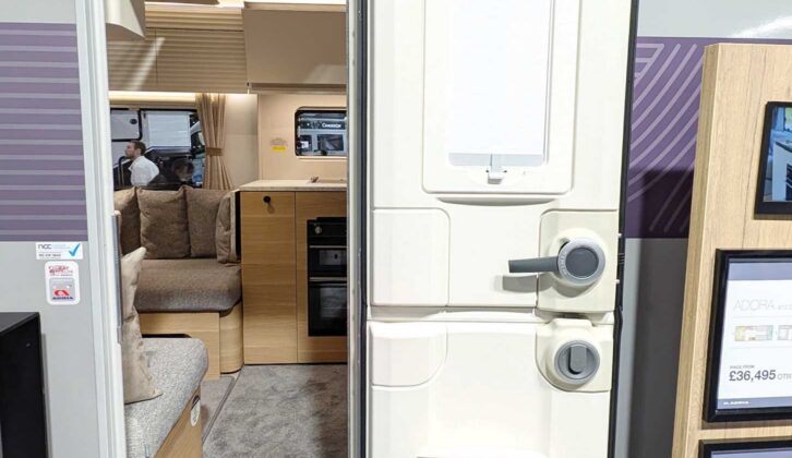 Looking into the Seine through the open door