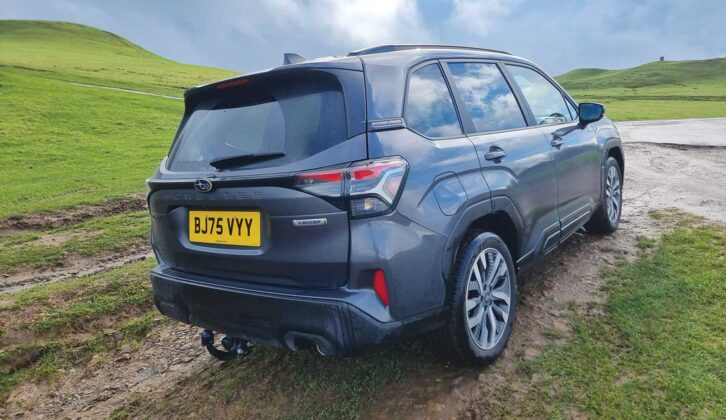 The Subaru from the rear