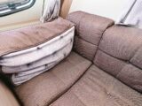 The upholstery of one of the Sprite's settees