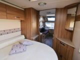 The fixed bed in the caravan
