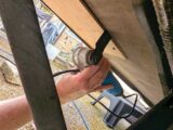 Pinning the patch in place and cutting it flush with the edges
