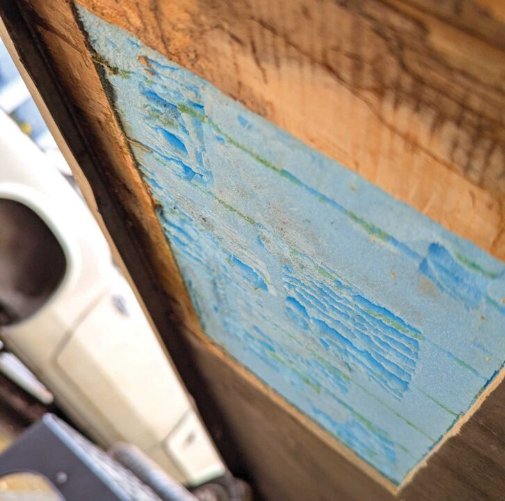 The exposed timber