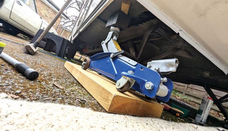 Using a trolley jack to provide support