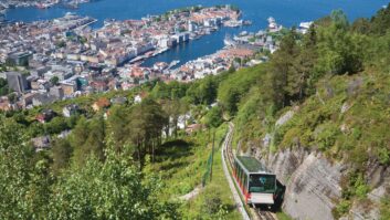 An aerial shot of Bergen