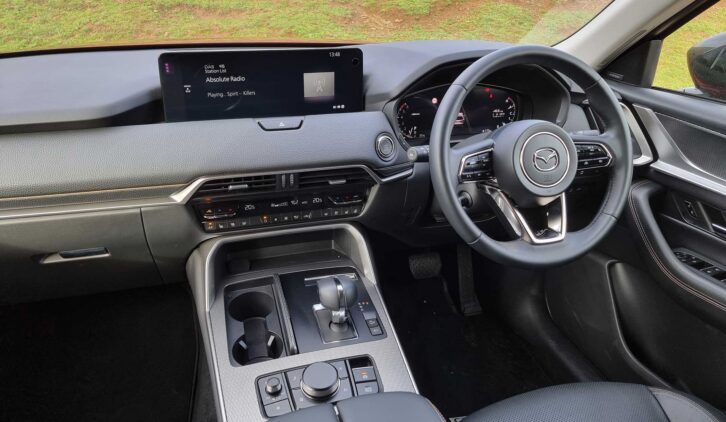 The touchscreen in the Mazda