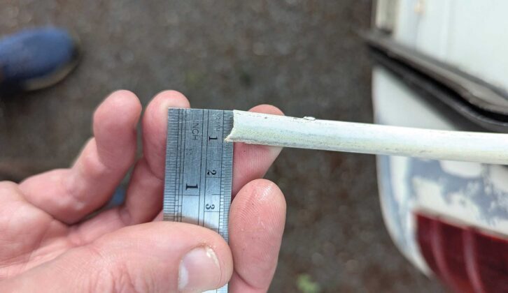 Using a ruler to show the Herzim trim is 12mm