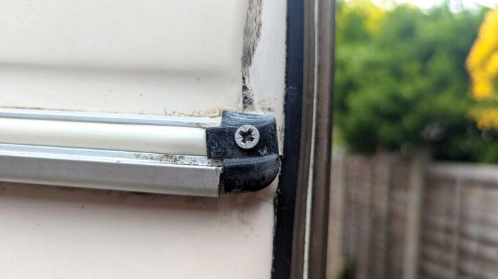 One of the new stainless steel screws