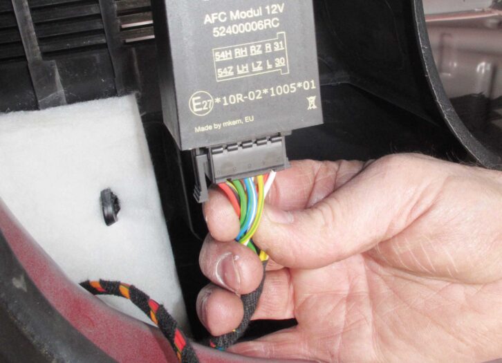 The relay box in a towbar's electrics
