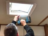 Removing the rooflight from inside the 'van