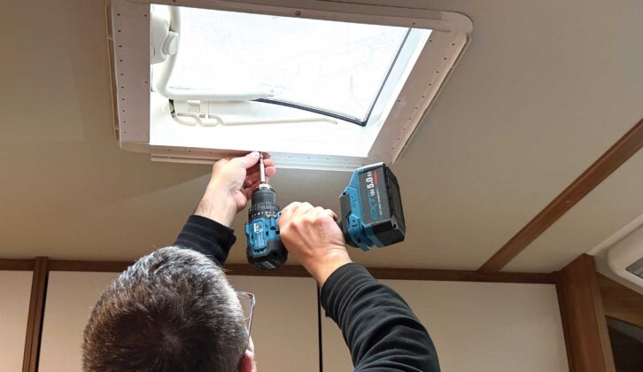 Removing the rooflight from inside the 'van