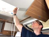 Pulling the cables through