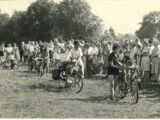 Club members with dressed-up ‘camping’ bikes at the Walton Club Site, 1946