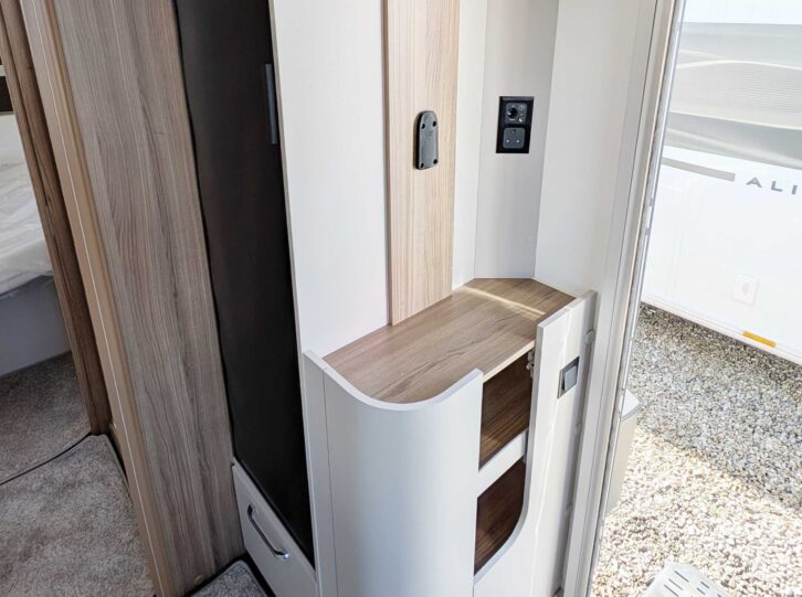 The space for the TV by the door