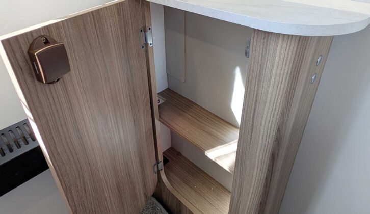 The storage in the cupboard