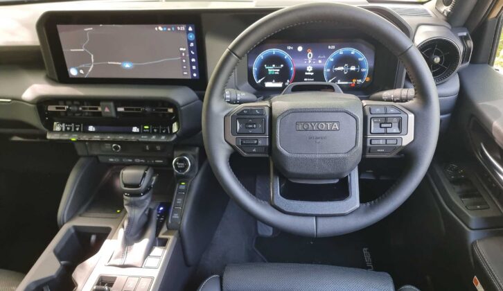 The cabin in the Toyota