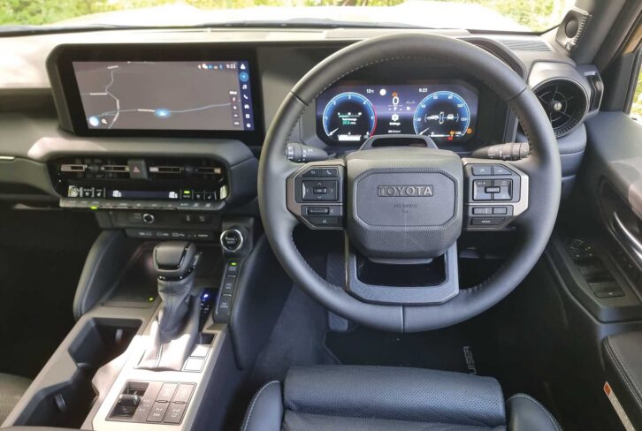 The cabin in the Toyota