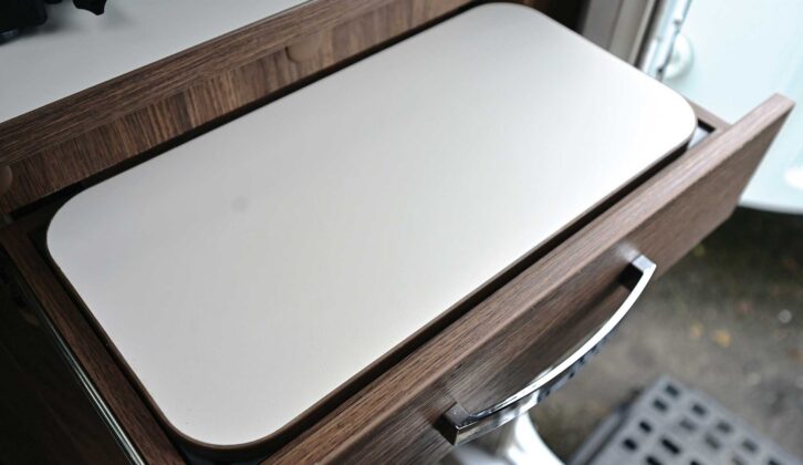 The extension flap in the kitchen drawers