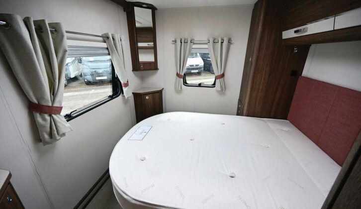 The island bed in the motorhome