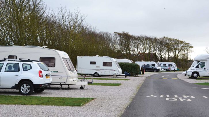 Caravans on a campsite in Southport