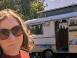 Lottie by her Eriba caravan