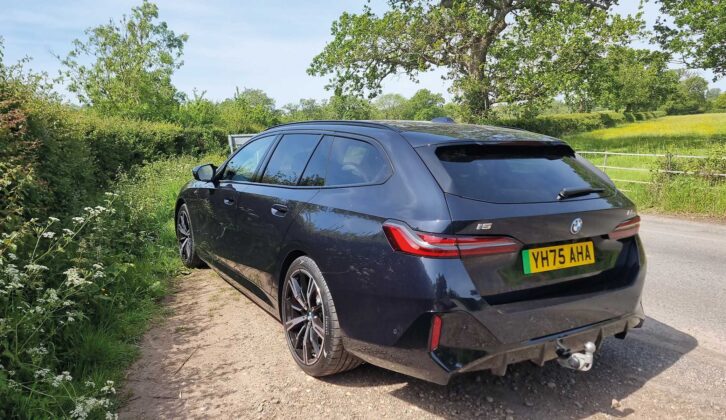 The BMW from the rear