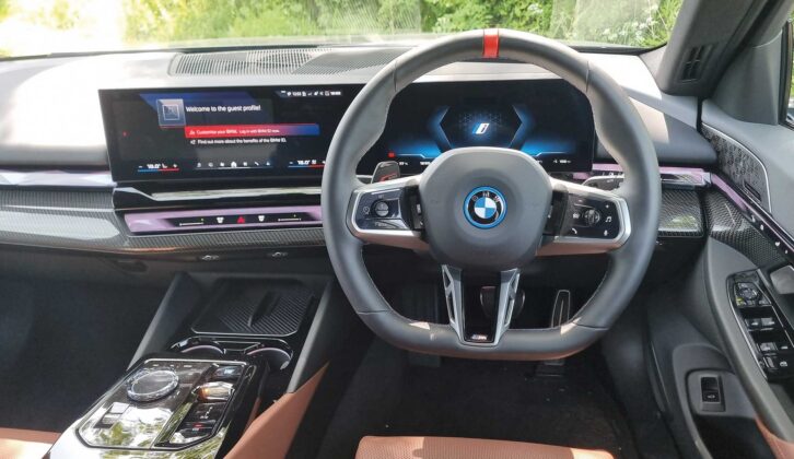 The dash and steering wheel