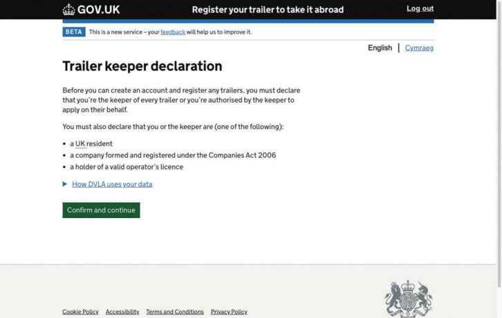The trailer keeper declaration